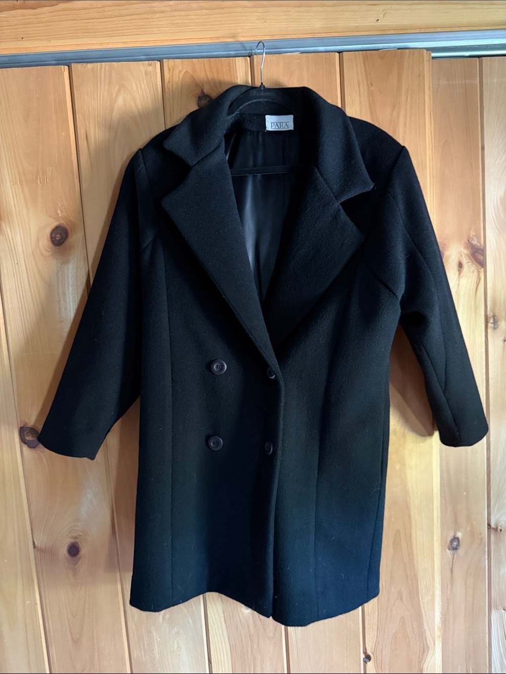 Pajar Women's Black Double-Breasted Pea Coat